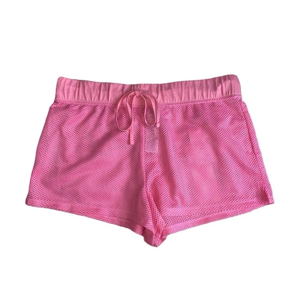 Forever 21 Pants - Forever 21 Pink Mesh See-Through Shorts Drawstring Elastic Waist NWT, Size M
